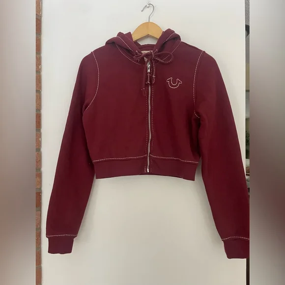 new True Religion Red Hoodie sweater cropped - Picture 9 of 9